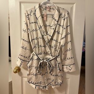 Victoria’s Secret satin long sleeve pajama romper